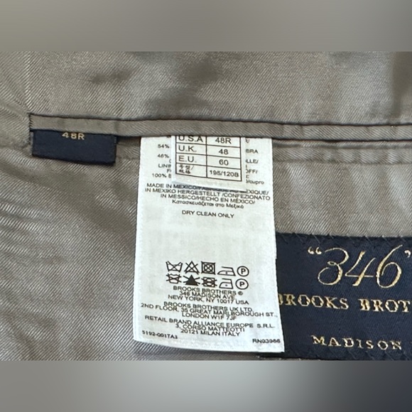 NWOT Brooks Brothers 346 Multi Color Plaid Men’s Sports Coat Blazer Size 48R - Picture 11 of 12